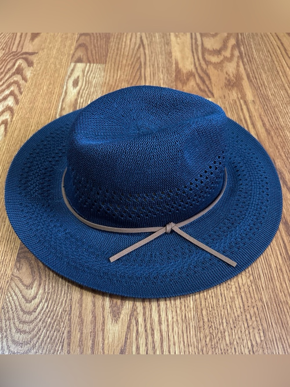 Lot of 2 Time & Tru Packable Fedora Solid Black/Navy Tie Accent Band One Size - Picture 2 of 11